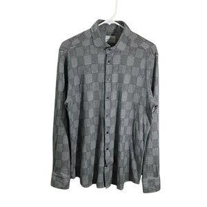 Emanuel Berg Houndstooth Casual Button Down Shirt Modern Fit